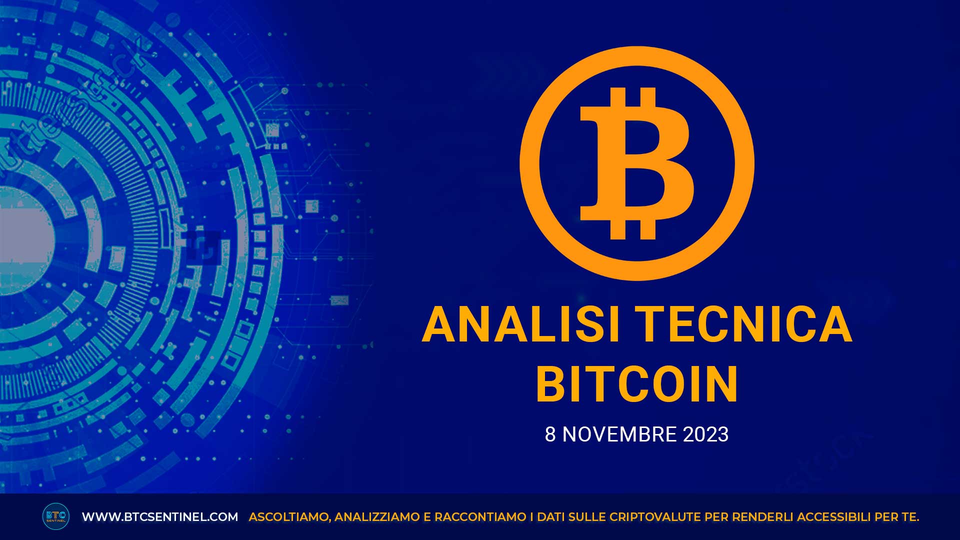 Analisi tecnica Bitcoin BTC dell'8 novembre 2023