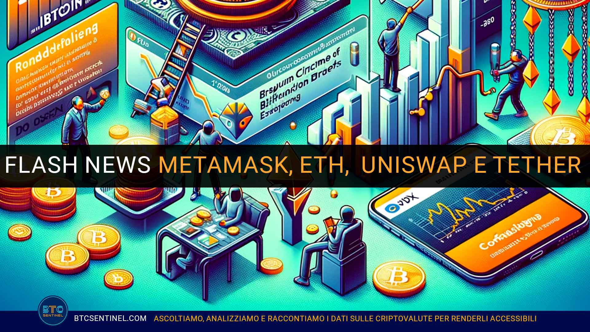 Flash news su Metamask, Ethereum,  Uniswap e Tether
