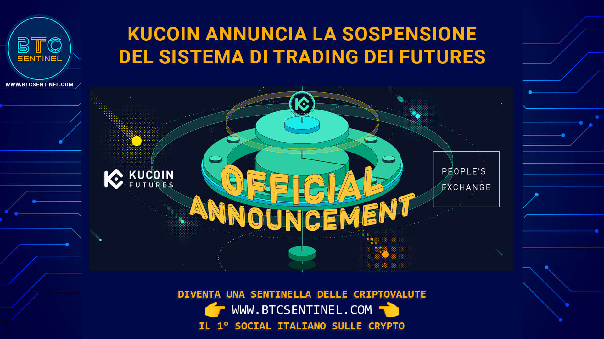KuCoin annuncia la sospensione del sistema di trading dei futures