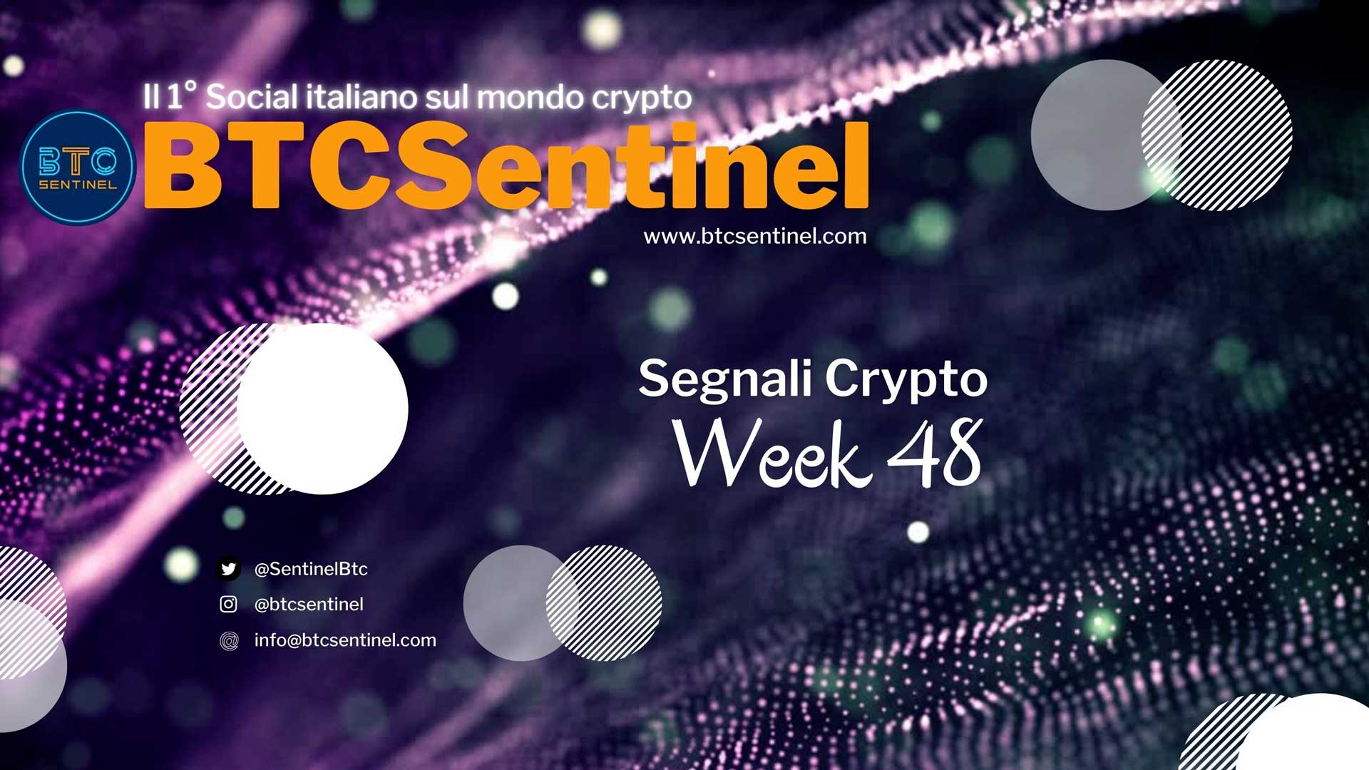 Parliamo della settimana nel mondo crypto: questa ore 20.00, Segnali Crypto Week 48