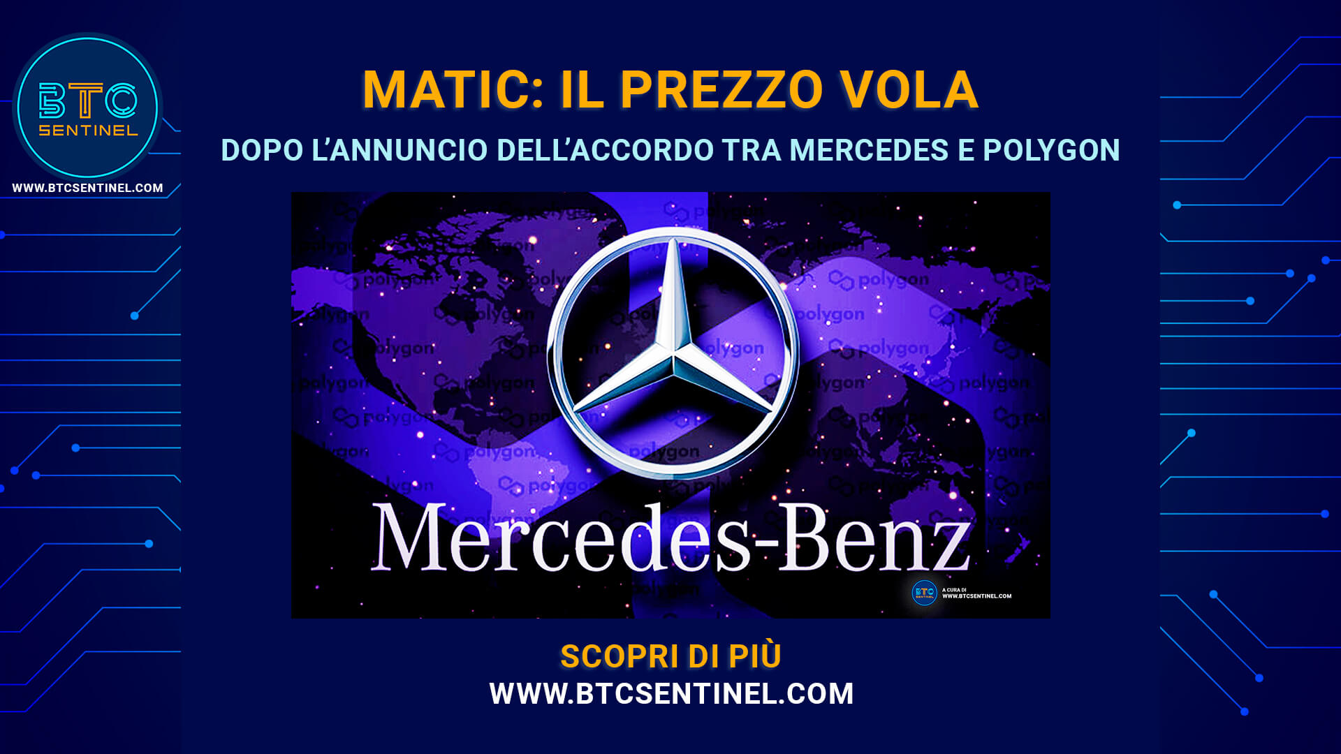 MATIC: il prezzo vola dopo l'annuncio dell'accordo Mercedes Benz - Polygon