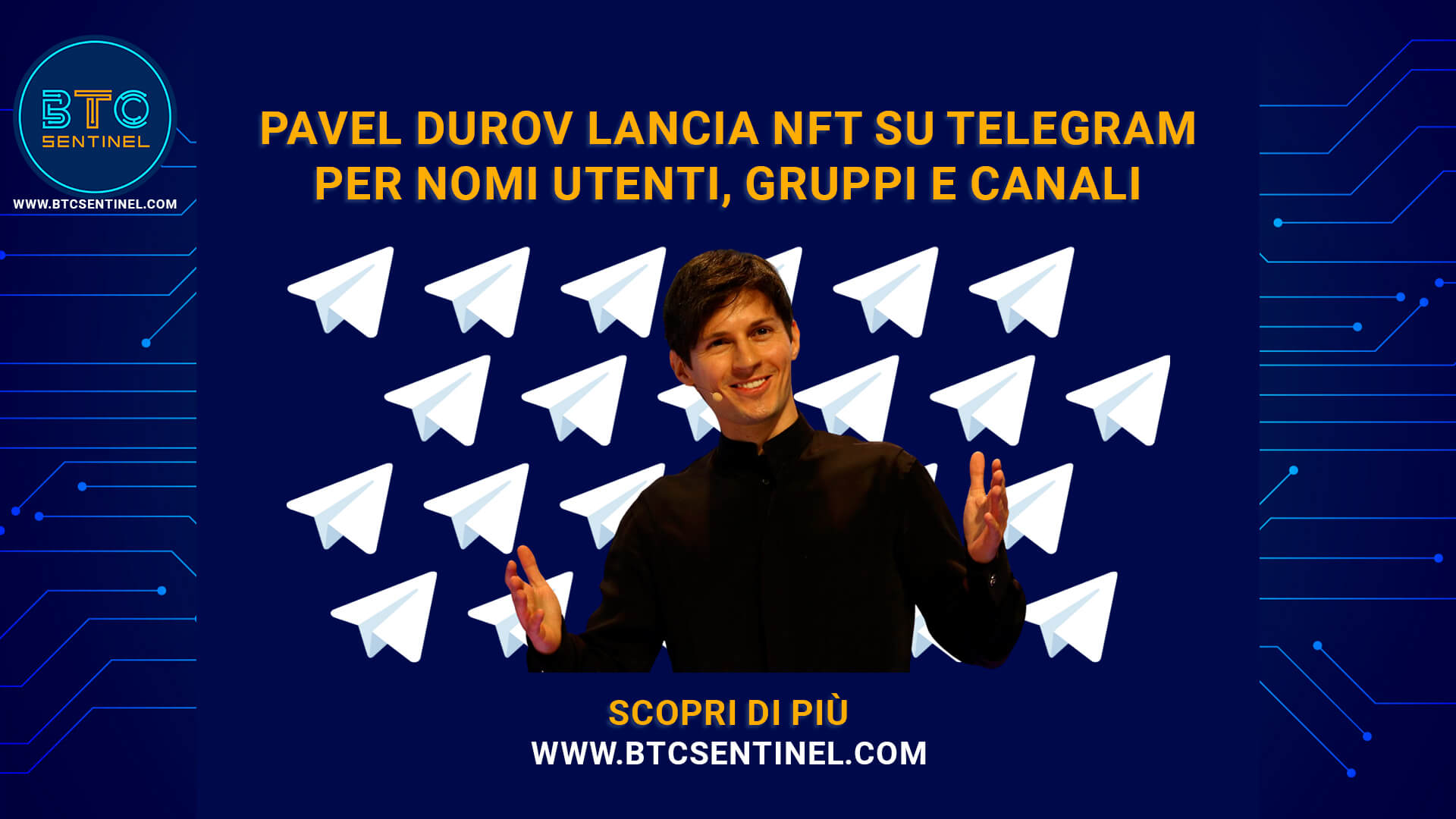 Pavel Durov lancia gli NFT su Telegram per nomi utente, gruppi e canali