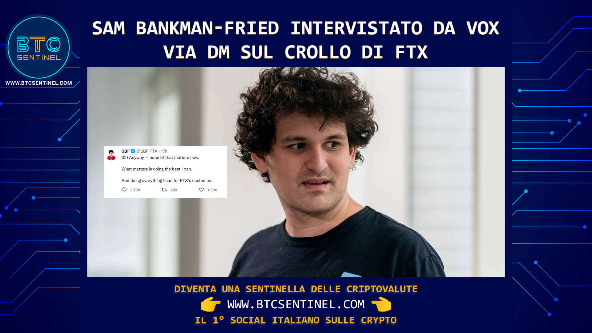 Sam Bankman-Fried intervistato da VOX sul crollo di FTX